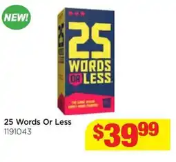 Mr Toys 25 words or less offer