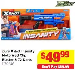 Mr Toys Zuru xshot insanity motorised clip blaster & 72 darts offer