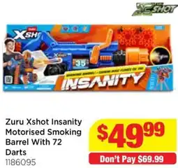 Mr Toys Zuru xshot insanity motorised smoking barrel with 72 darts offer