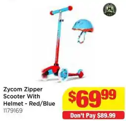 Mr Toys Zycom zipper scooter with helmet - red/blue offer