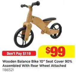 Mr Toys Wooden balance bike seat cover 90% assembled with rear wheel attached offer