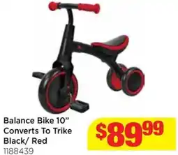 Mr Toys Balance bike converts to trike black/red offer