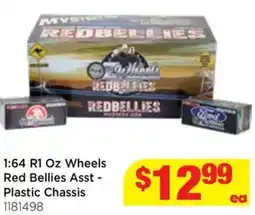 Mr Toys 1:64 r1 oz wheels red bellies asst - plastic chassis offer