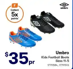 BIG W Umbro kids football boots offer