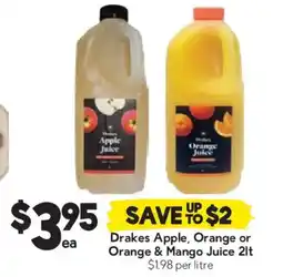 Drakes Drakes apple, orange or orange & mango juice offer