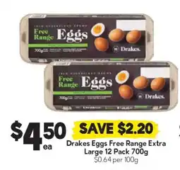 Drakes Drakes eggs free range extra large offer