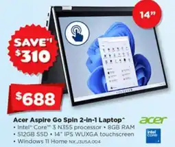 Joyce Mayne Acer aspire go spin 2-in-1 laptop offer