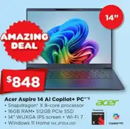 Joyce Mayne Acer aspire 14 al copilot pc offer
