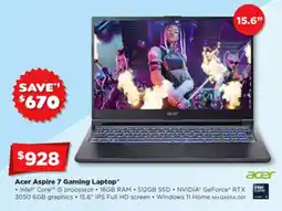 Joyce Mayne Acer aspire 7 gaming laptop offer