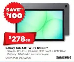 Joyce Mayne Galaxy tab a11 wi-fi offer
