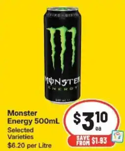 IGA Monster Energy offer