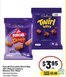 IGA Pascall chocolate share bag or cadbury bite size offer