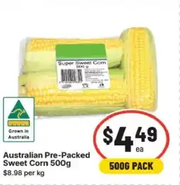 IGA Australian pre-packed sweet corn offer