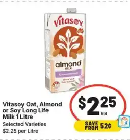 IGA Vitasoy oat, almond or soy long life milk offer