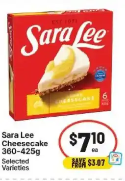 IGA Sara lee cheesecake offer
