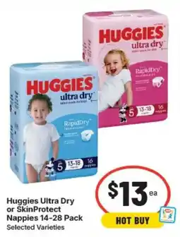 IGA Huggies ultra dry or skinprotect nappies offer