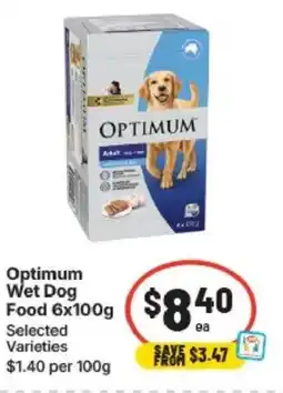 IGA Optimum wet dog food offer