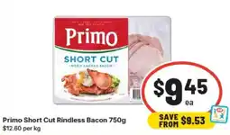 IGA Primo short cut rindless bacon offer