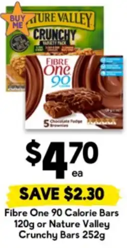 Drakes Fibre One 90 Calorie Bars or Nature Valley Crunchy Bars offer