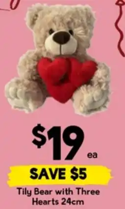 Drakes Tily Bear with Three Hearts offer