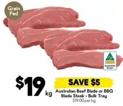 Drakes Australian Beef Blade or BBQ Blade Steak - Bulk Tray offer