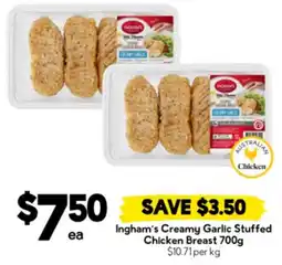 Drakes Ingham's Creamy Garlic Stuffed Chicken Breast offer