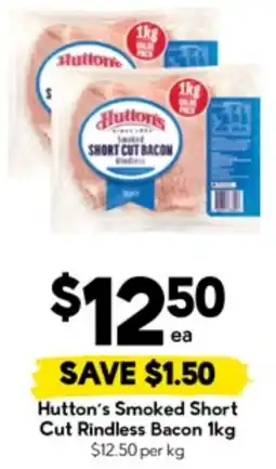 Drakes Hutton's Smoked Short Cut Rindless Bacon offer