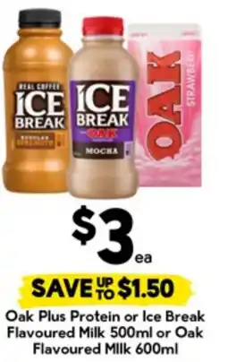 Drakes Oak Plus Protein or Ice Break Flavoured Milk or Oak Flavoured Milk offer