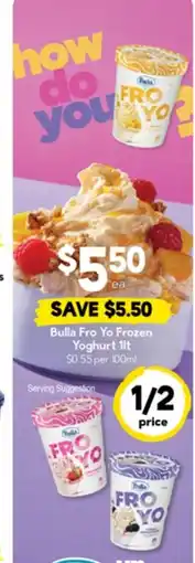 Drakes Bulla Fro Yo Frozen Yoghurt offer