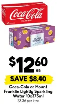 Drakes Coca-Cola or Mount Franklin Lightly Sparkling Water offer