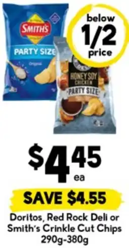 Drakes Doritos, Red Rock Deli or Smith's Crinkle Cut Chips offer