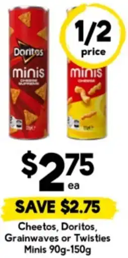 Drakes Cheetos, Doritos, Grainwaves or Twisties Minis offer