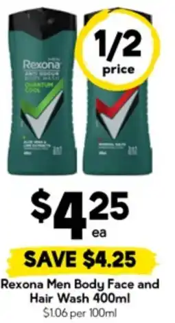 Drakes Rexona Men Body Face and Hair Wash offer