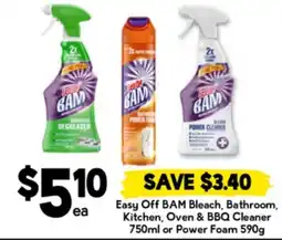 Drakes Easy off bam bleach, bathroom, kitchen, oven & bbq cleaner or power foam offer