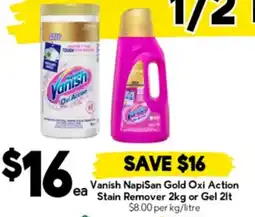 Drakes Vanish NapiSan Gold Oxi Action ea Stain Remover or Gel offer