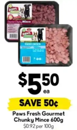 Drakes Paws Fresh Gourmet Chunky Mince offer
