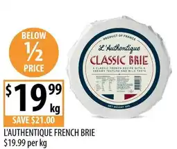 Supabarn L'authentique french brie offer