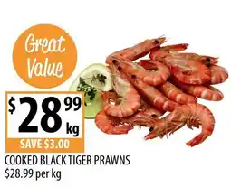 Supabarn Cooked black tiger prawns offer