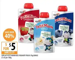 Supabarn Yoplait petit miam kids yoghurt pouchrange offer
