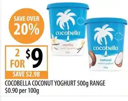 Supabarn Cocobella coconut yoghurt range offer