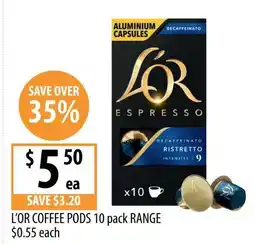 Supabarn L'or coffee pods range offer