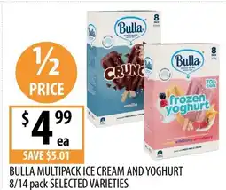 Supabarn Bulla multipack ice cream and yoghurt offer