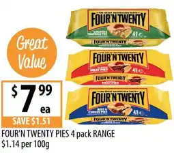 Supabarn Four'n twenty pies range offer