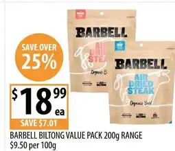 Supabarn Barbell biltong value pack range offer