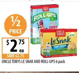 Supabarn Uncle tobys le snak and roll-ups offer