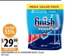 Supabarn Finish powerball all in 1 dishwashing tablets offer