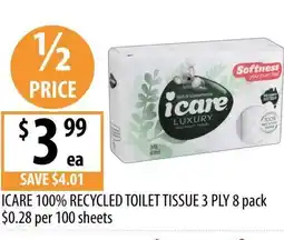 Supabarn Icare 100% recycled toilet tissue offer