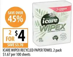 Supabarn Icare wipex recycled paper towel offer
