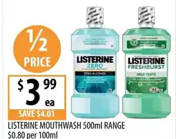 Supabarn Listerine mouthwash range offer