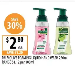 Supabarn Palmolive foaming liquid hand wash range offer